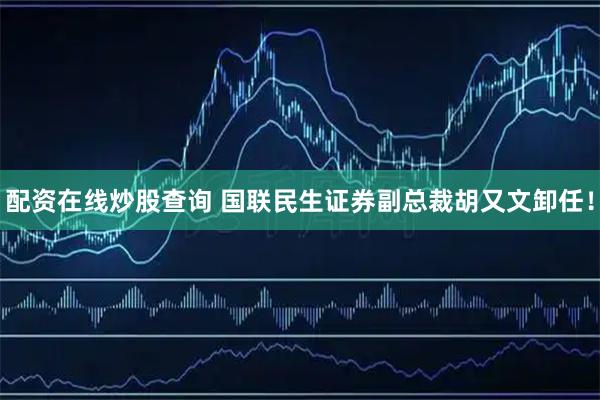 配资在线炒股查询 国联民生证券副总裁胡又文卸任！